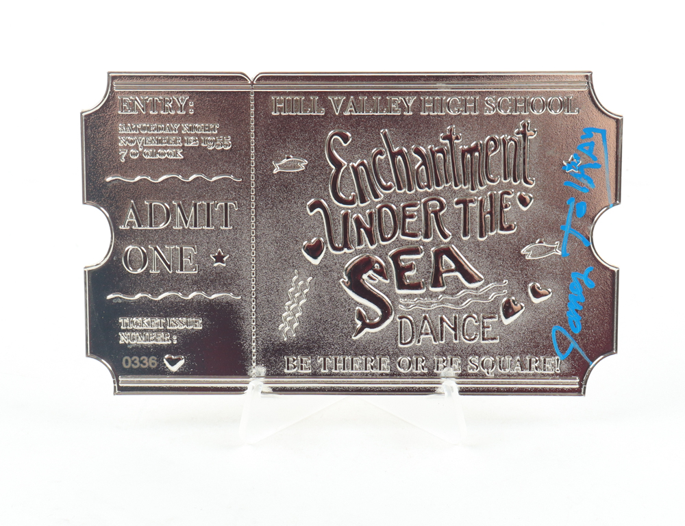 James Tolkan Signed "Back to the Future" LE Enchantment Under The Sea Silver Plated Ticket (JSA) at PristineAuction.com James Tolkan Signed "Back to the Future" LE Enchantment Under The Sea Silver Plated Ticket (JSA) at PristineAuction.com
