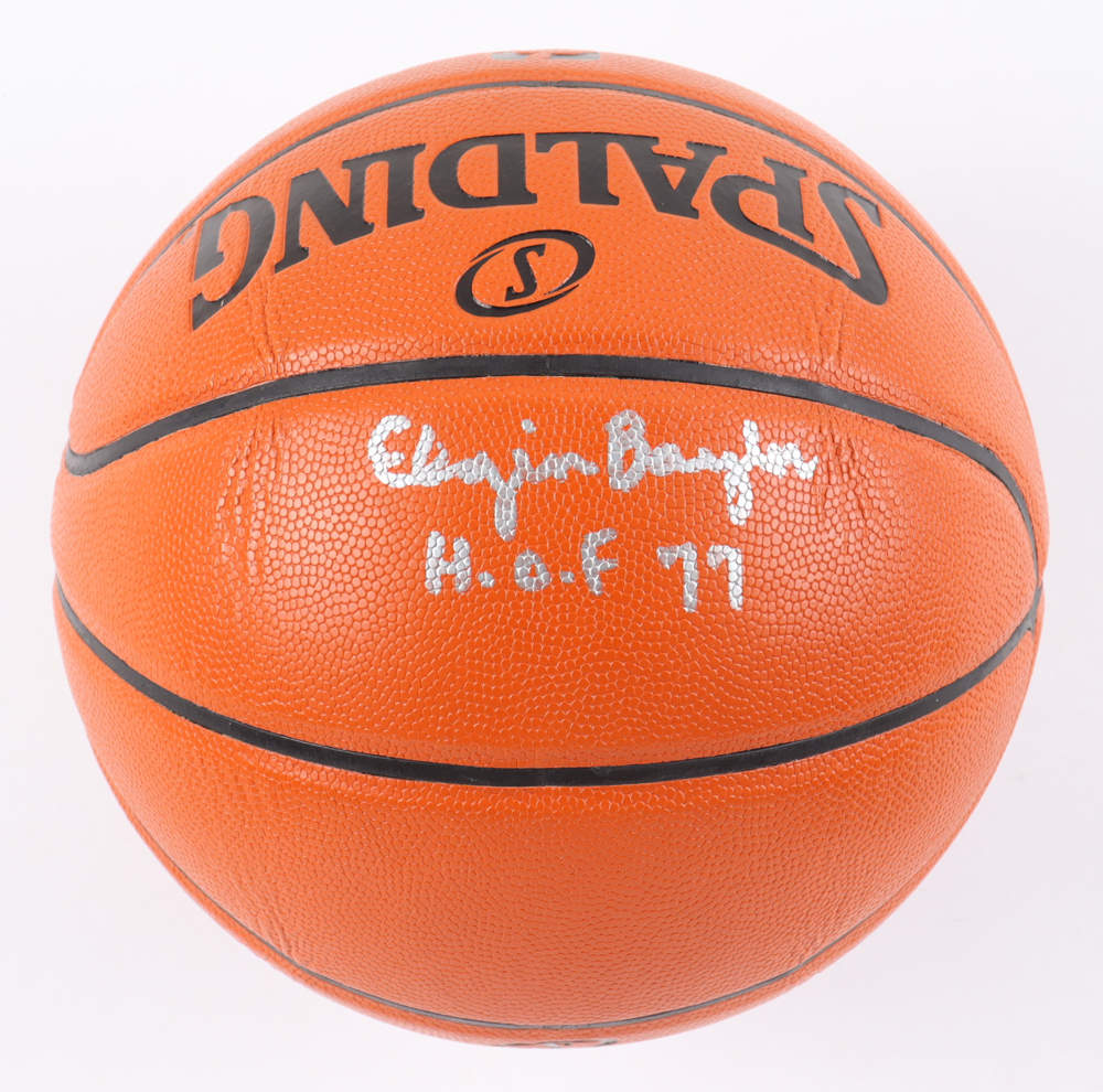 Elgin Baylor Signed NBA Basketball Inscribed "H.O.F 77" (Beckett) at PristineAuction.com Elgin Baylor Signed NBA Basketball Inscribed "H.O.F 77" (Beckett) at PristineAuction.com