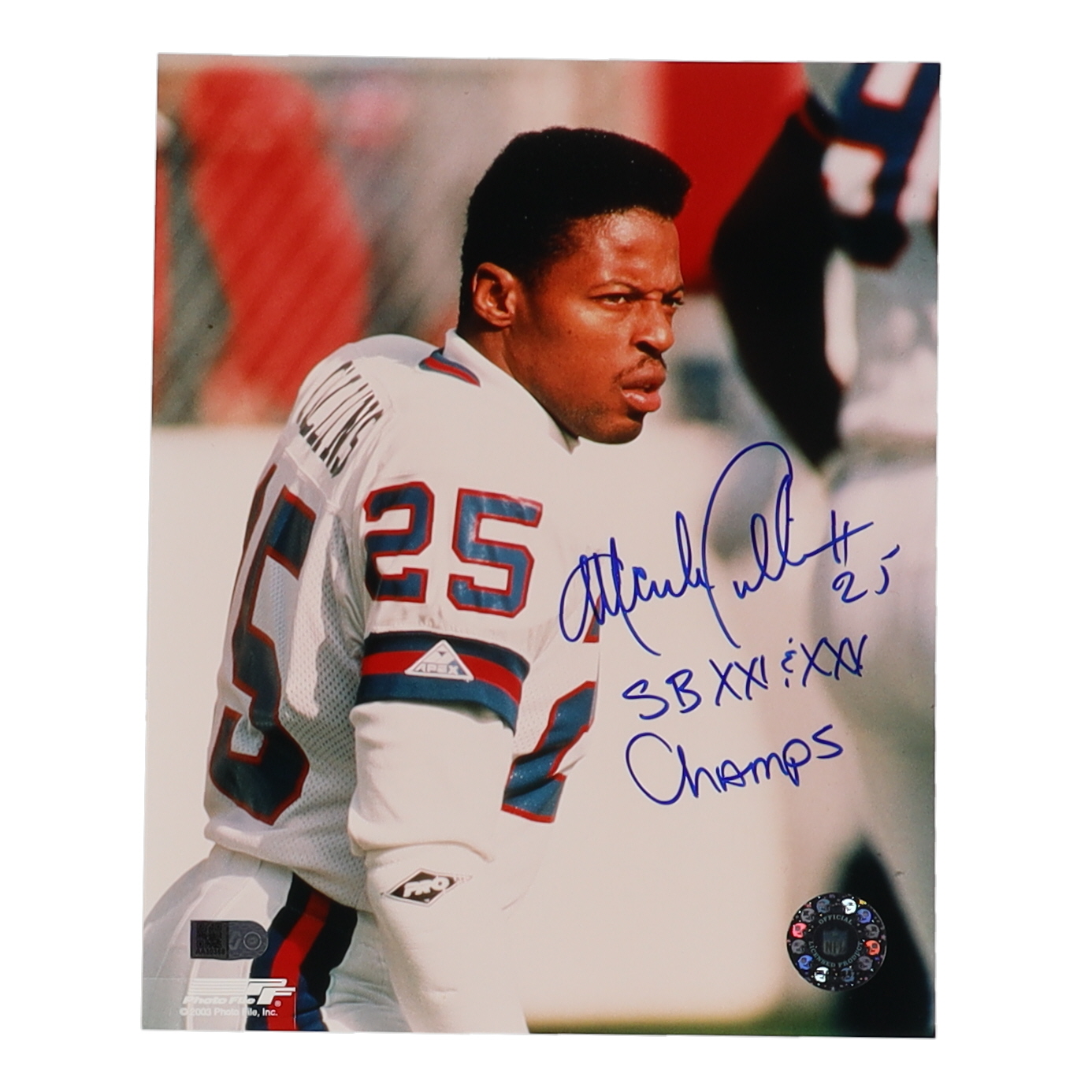 Mark Collins Signed Giants 8x10 Photo Inscribed "SB XXI & XXV Champs" (AIV) at PristineAuction.com Mark Collins Signed Giants 8x10 Photo Inscribed "SB XXI & XXV Champs" (AIV) at PristineAuction.com