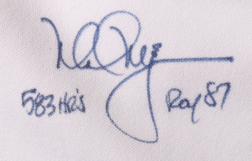 Mark McGwire Signed Cardinals Career Highlights Stat Jersey Inscribed "583 Hr's" & "ROY 87" (Steiner) at PristineAuction.com Mark McGwire Signed Cardinals Career Highlights Stat Jersey Inscribed "583 Hr's" & "ROY 87" (Steiner) at PristineAuction.com