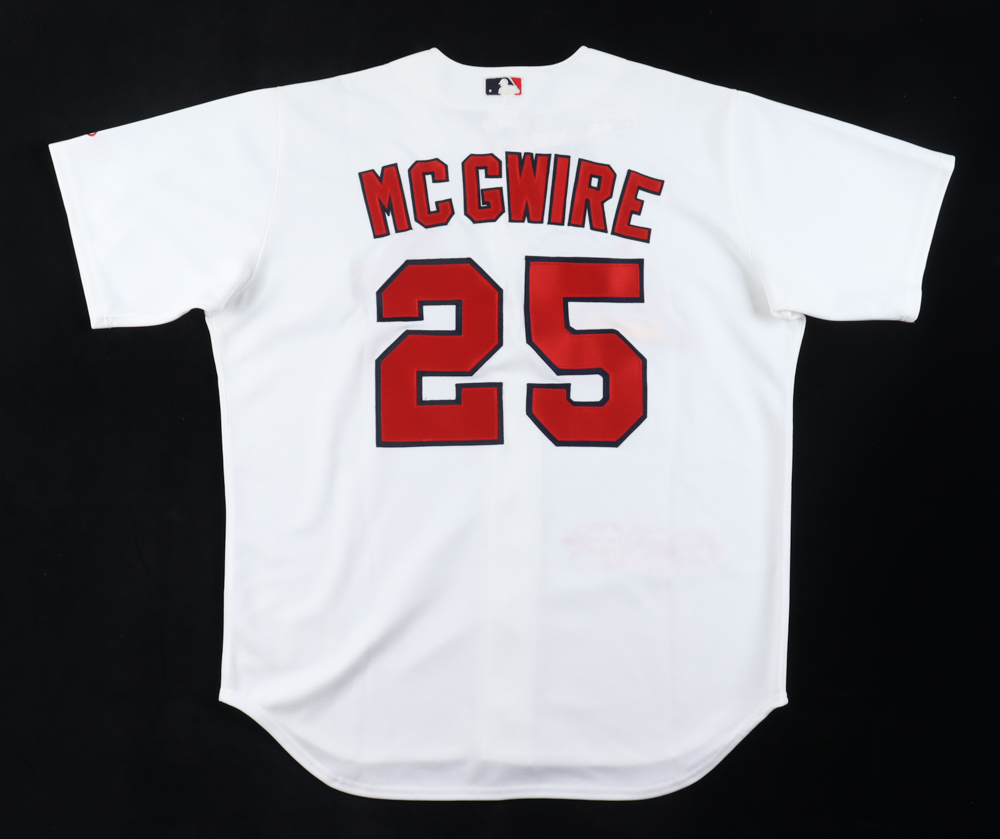 Mark McGwire Signed Cardinals Career Highlights Stat Jersey Inscribed "583 Hr's" & "ROY 87" (Steiner) at PristineAuction.com Mark McGwire Signed Cardinals Career Highlights Stat Jersey Inscribed "583 Hr's" & "ROY 87" (Steiner) at PristineAuction.com