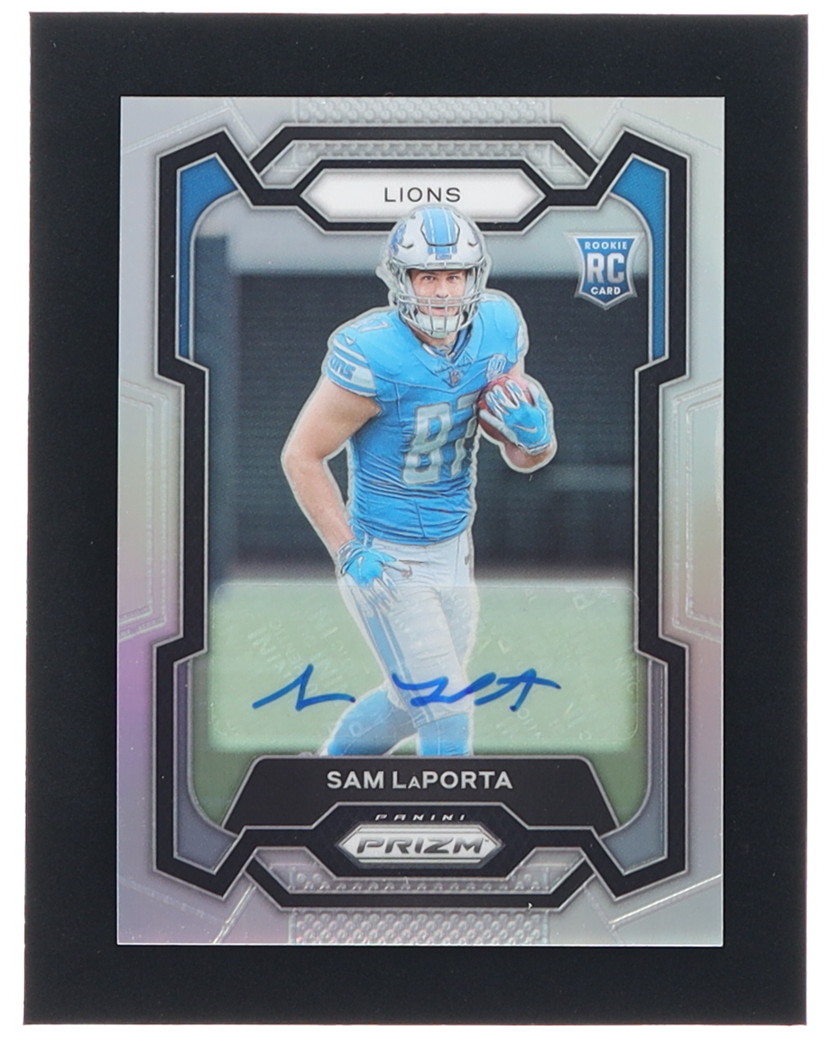 Sam LaPorta 2023 Panini Prizm Autographs Prizms Silver #332 RC at PristineAuction.com Sam LaPorta 2023 Panini Prizm Autographs Prizms Silver #332 RC at PristineAuction.com