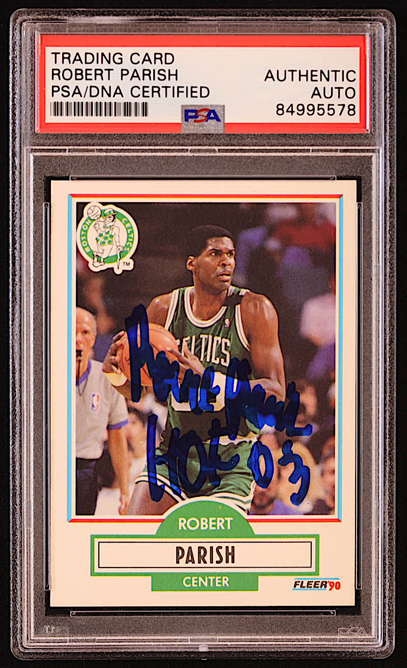 Robert Parish Signed 1990-91 Fleer #13 Inscribed "HOF 03" (PSA) at PristineAuction.com Robert Parish Signed 1990-91 Fleer #13 Inscribed "HOF 03" (PSA) at PristineAuction.com