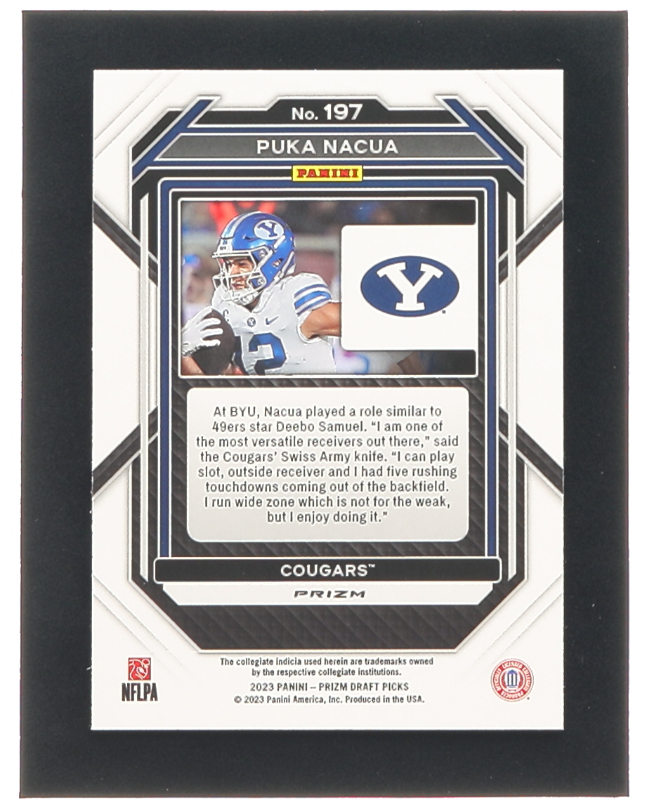 Puka Nacua 2023 Panini Prizm Draft Picks Prizms Gold Ice #197 RC at PristineAuction.com Puka Nacua 2023 Panini Prizm Draft Picks Prizms Gold Ice #197 RC at PristineAuction.com