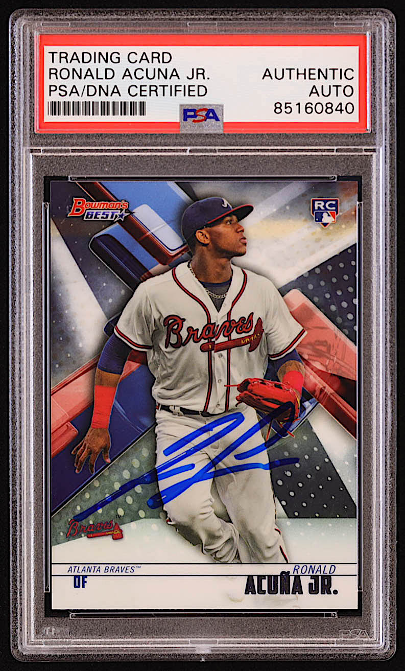 Ronald Acuna Jr. Signed 2018 Bowman's Best #51 RC (PSA) at PristineAuction.com Ronald Acuna Jr. Signed 2018 Bowman's Best #51 RC (PSA) at PristineAuction.com