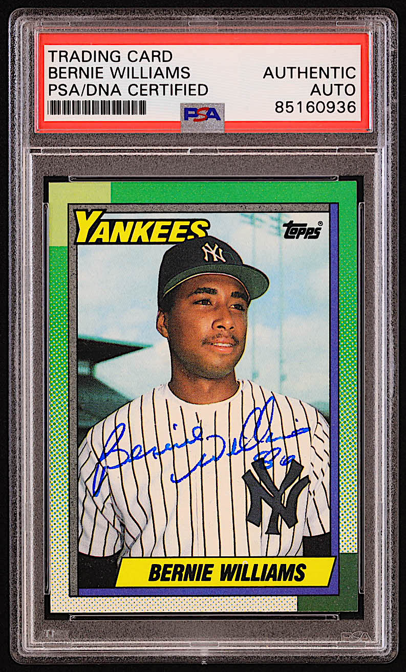 Bernie Williams Signed 1990 Topps #701 RC (PSA) at PristineAuction.com Bernie Williams Signed 1990 Topps #701 RC (PSA) at PristineAuction.com