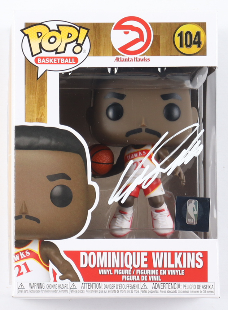 Dominique Wilkins Signed Hawks #104 Funko Pop! Vinyl Figure (JSA) at PristineAuction.com Dominique Wilkins Signed Hawks #104 Funko Pop! Vinyl Figure (JSA) at PristineAuction.com
