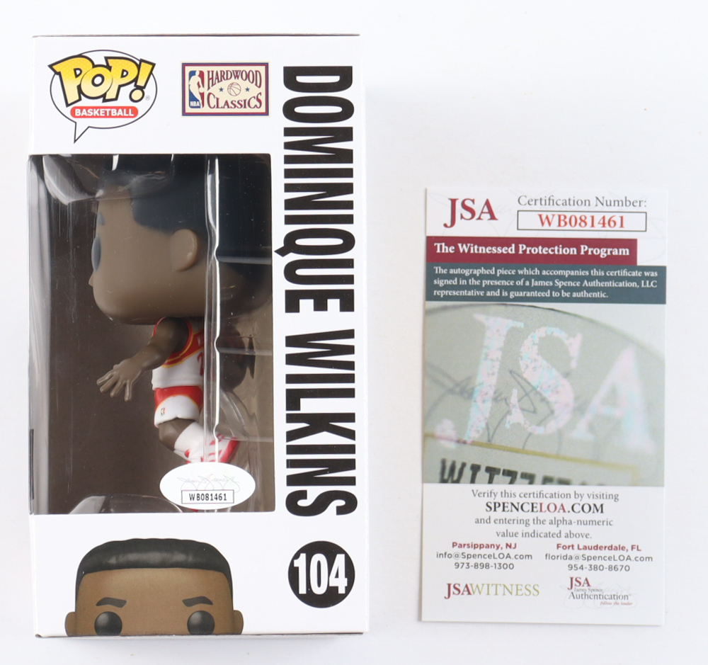 Dominique Wilkins Signed Hawks #104 Funko Pop! Vinyl Figure (JSA) at PristineAuction.com Dominique Wilkins Signed Hawks #104 Funko Pop! Vinyl Figure (JSA) at PristineAuction.com