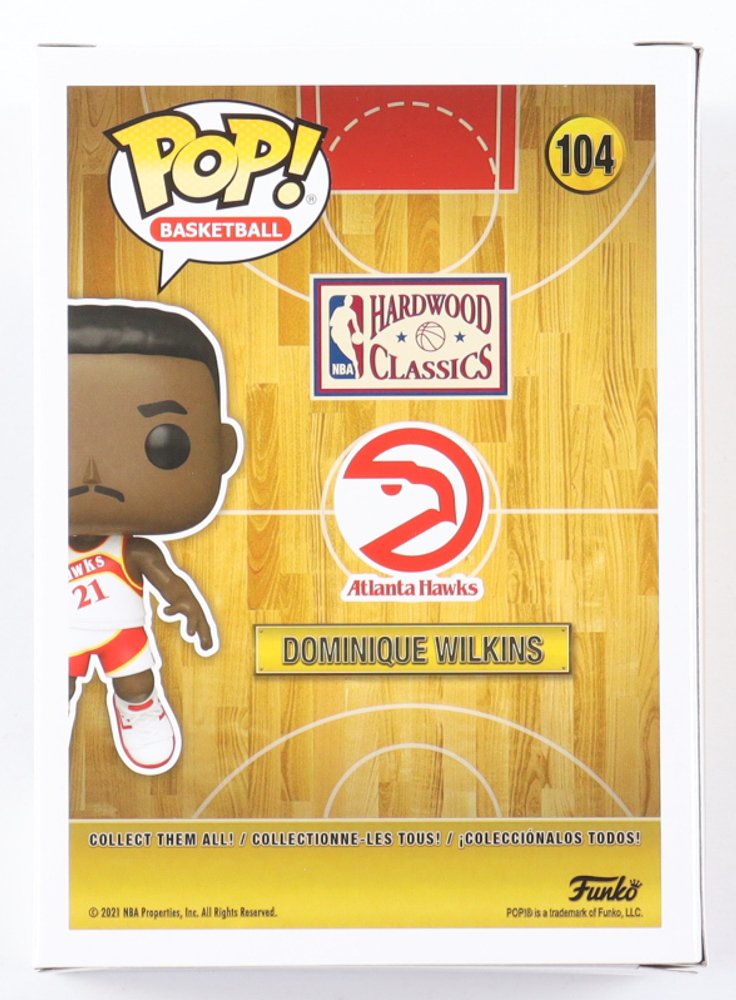 Dominique Wilkins Signed Hawks #104 Funko Pop! Vinyl Figure (JSA) at PristineAuction.com Dominique Wilkins Signed Hawks #104 Funko Pop! Vinyl Figure (JSA) at PristineAuction.com