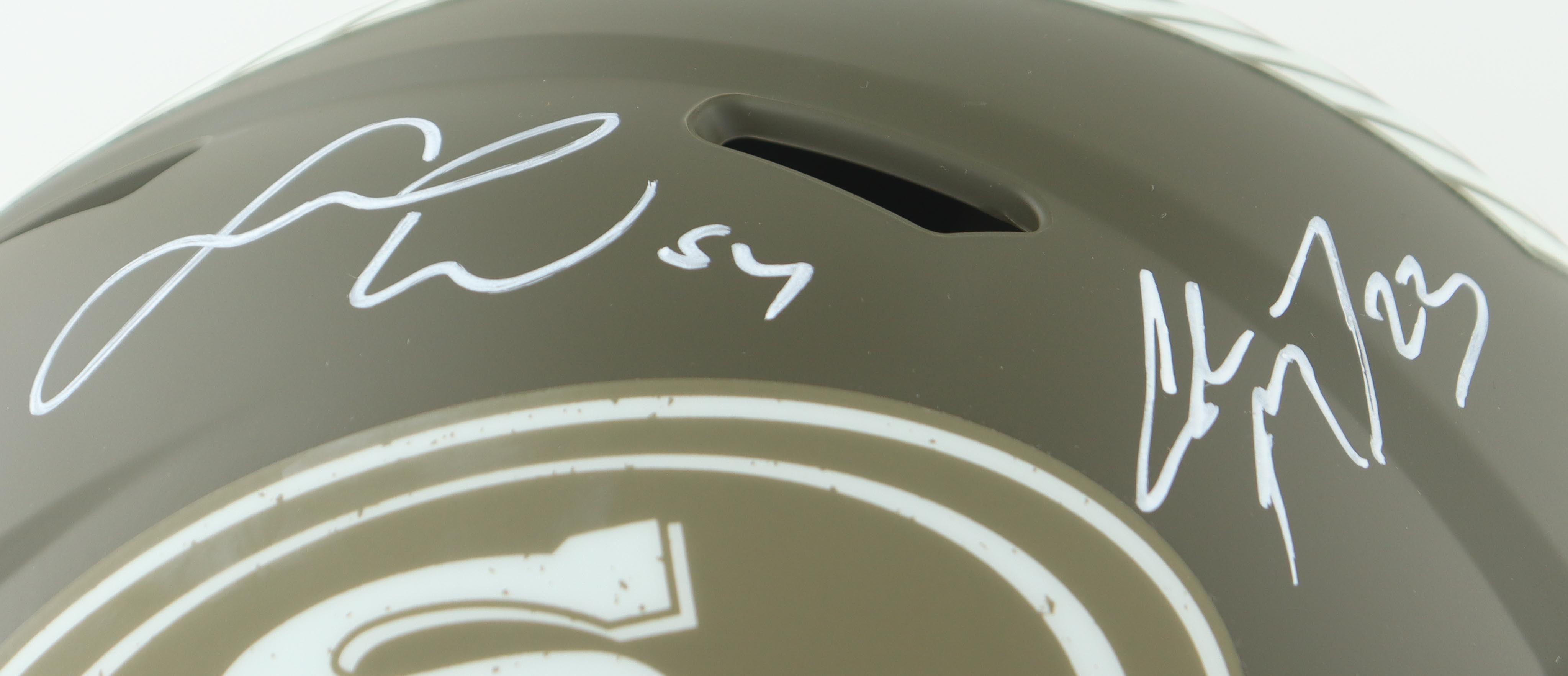 Christian McCaffrey, Nick Bosa and Fred Warner Signed San Francisco 49ers Authentic Full-Size Salute To Service Alternate Speed Helmet (Beckett) at PristineAuction.com Christian McCaffrey, Nick Bosa and Fred Warner Signed San Francisco 49ers Authentic Full-Size Salute To Service Alternate Speed Helmet (Beckett) at PristineAuction.com