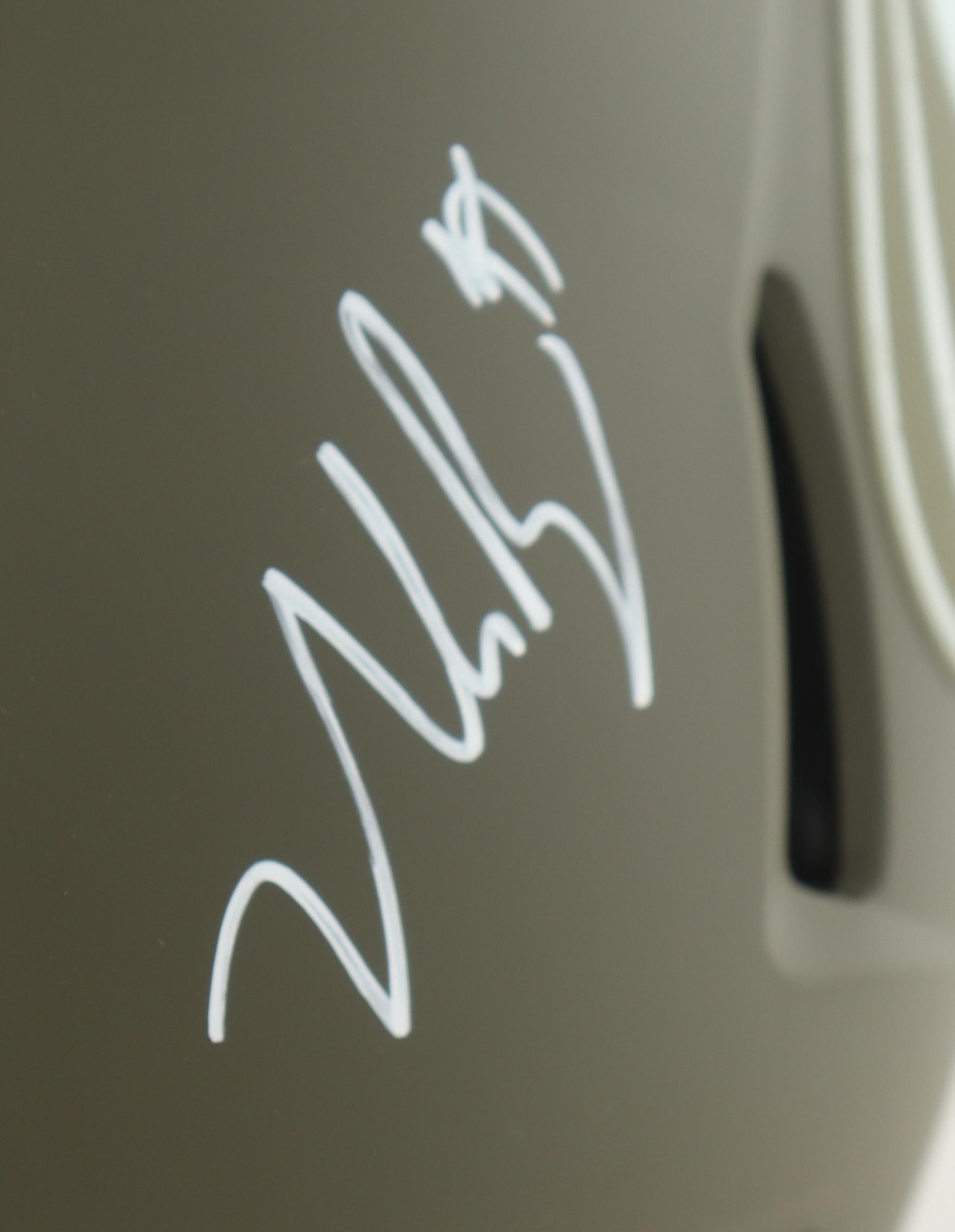 Christian McCaffrey, Nick Bosa and Fred Warner Signed San Francisco 49ers Authentic Full-Size Salute To Service Alternate Speed Helmet (Beckett) at PristineAuction.com Christian McCaffrey, Nick Bosa and Fred Warner Signed San Francisco 49ers Authentic Full-Size Salute To Service Alternate Speed Helmet (Beckett) at PristineAuction.com