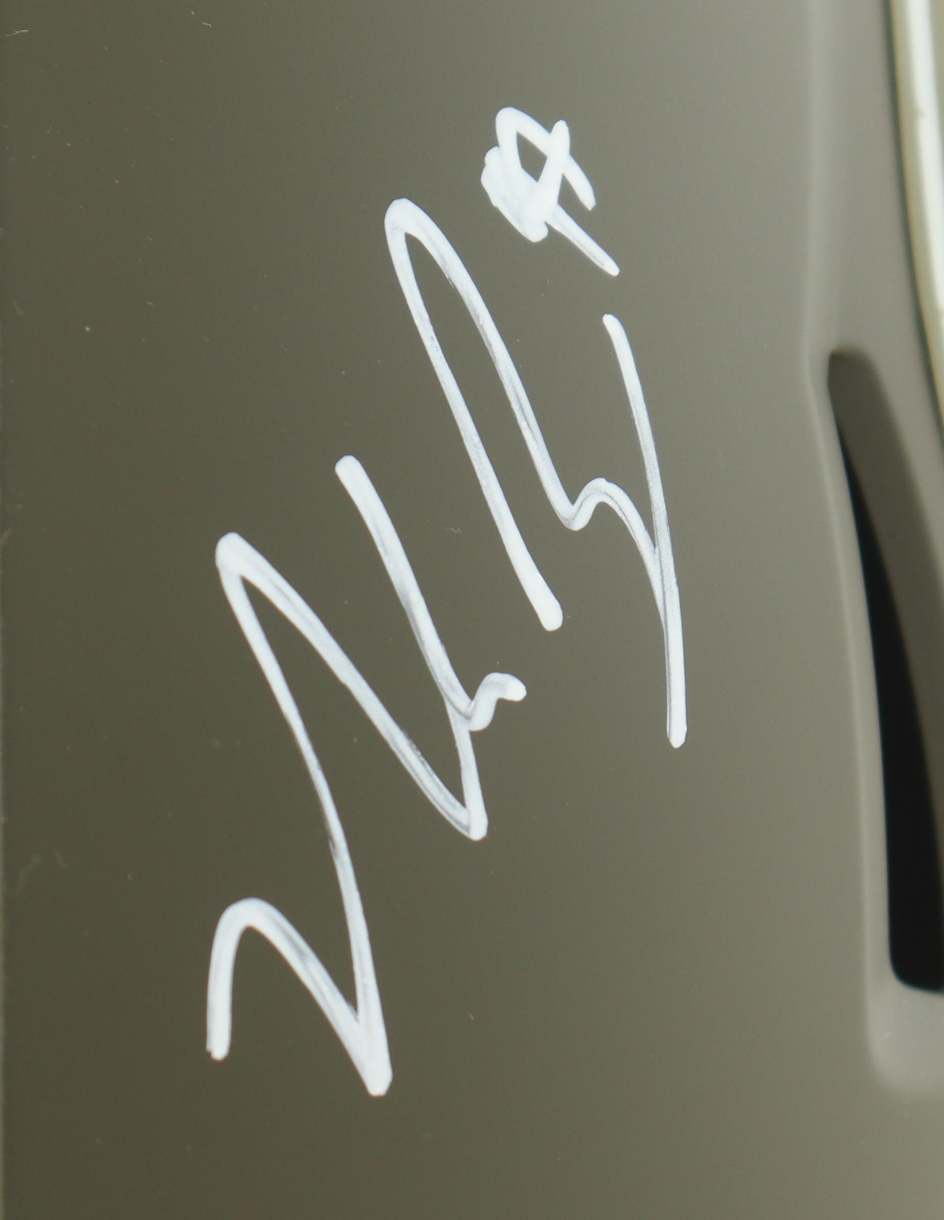 Christian McCaffrey, Nick Bosa and Fred Warner Signed 49ers Full-Size Salute To Service Alternate Speed Helmet (Beckett) at PristineAuction.com Christian McCaffrey, Nick Bosa and Fred Warner Signed 49ers Full-Size Salute To Service Alternate Speed Helmet (Beckett) at PristineAuction.com