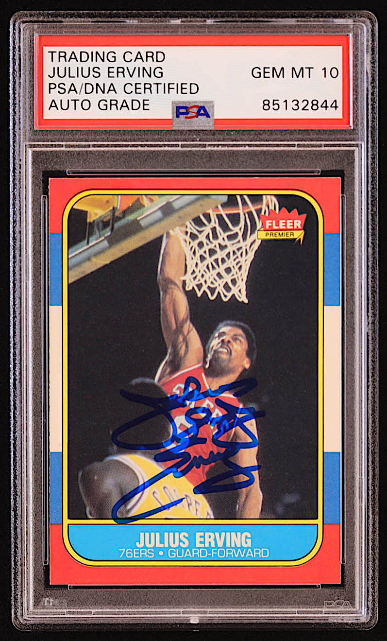 Julius Erving Signed 1986-87 Fleer #31 (PSA | Auto 10) at PristineAuction.com Julius Erving Signed 1986-87 Fleer #31 (PSA | Auto 10) at PristineAuction.com