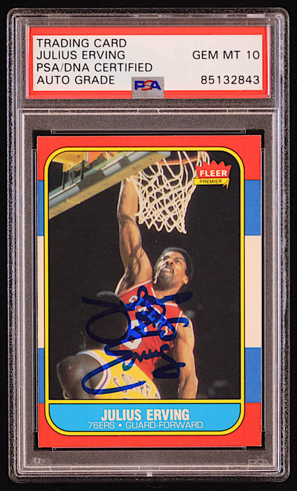 Julius Erving Signed 198687 Fleer 31 (PSA Auto 10) Pristine Auction