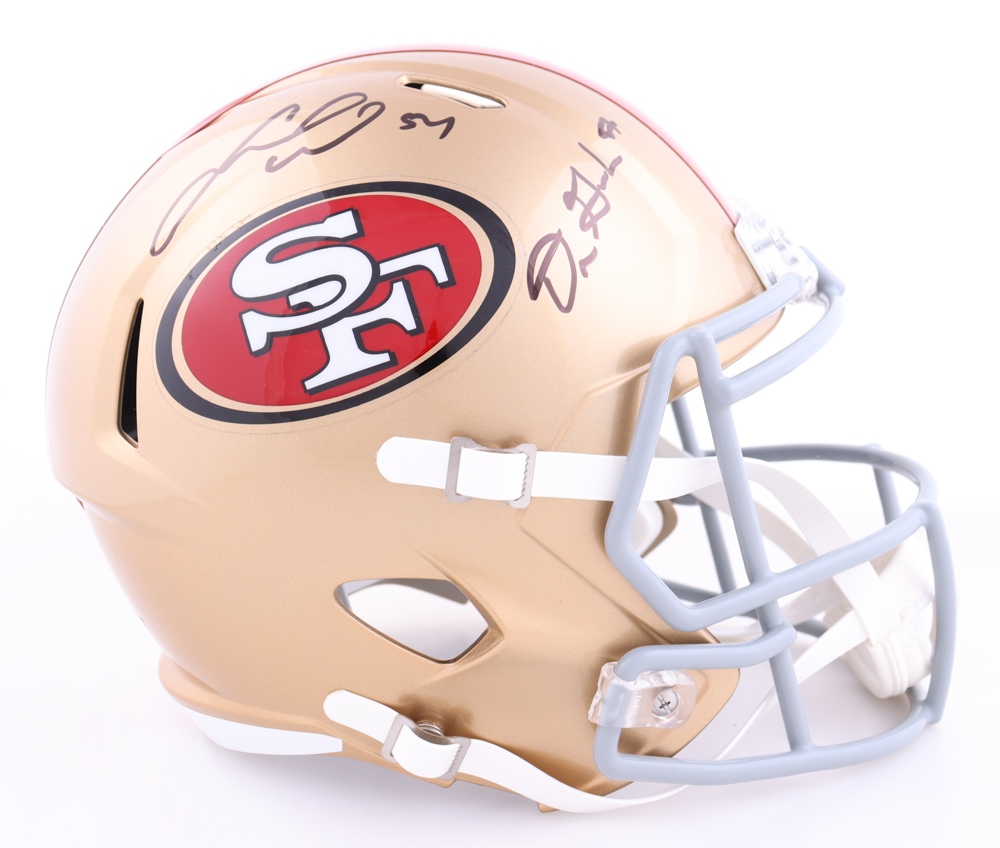 Fred Warner & Dre Greenlaw Signed 49ers Full-Size Speed Helmet (Beckett) at PristineAuction.com Fred Warner & Dre Greenlaw Signed 49ers Full-Size Speed Helmet (Beckett) at PristineAuction.com