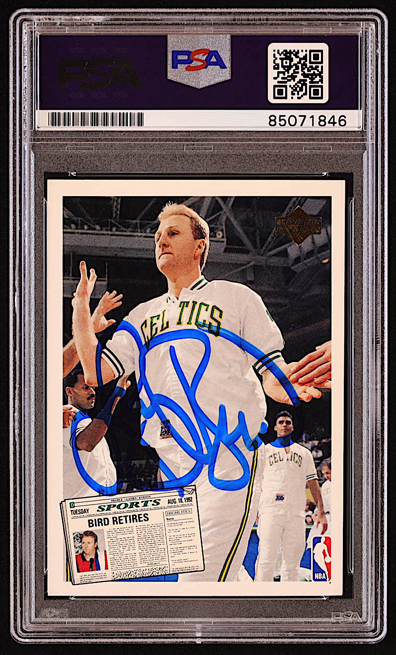 Larry Bird & Magic Johnson Signed 1992-93 Upper Deck #SP1 Retirement (PSA) at PristineAuction.com Larry Bird & Magic Johnson Signed 1992-93 Upper Deck #SP1 Retirement (PSA) at PristineAuction.com