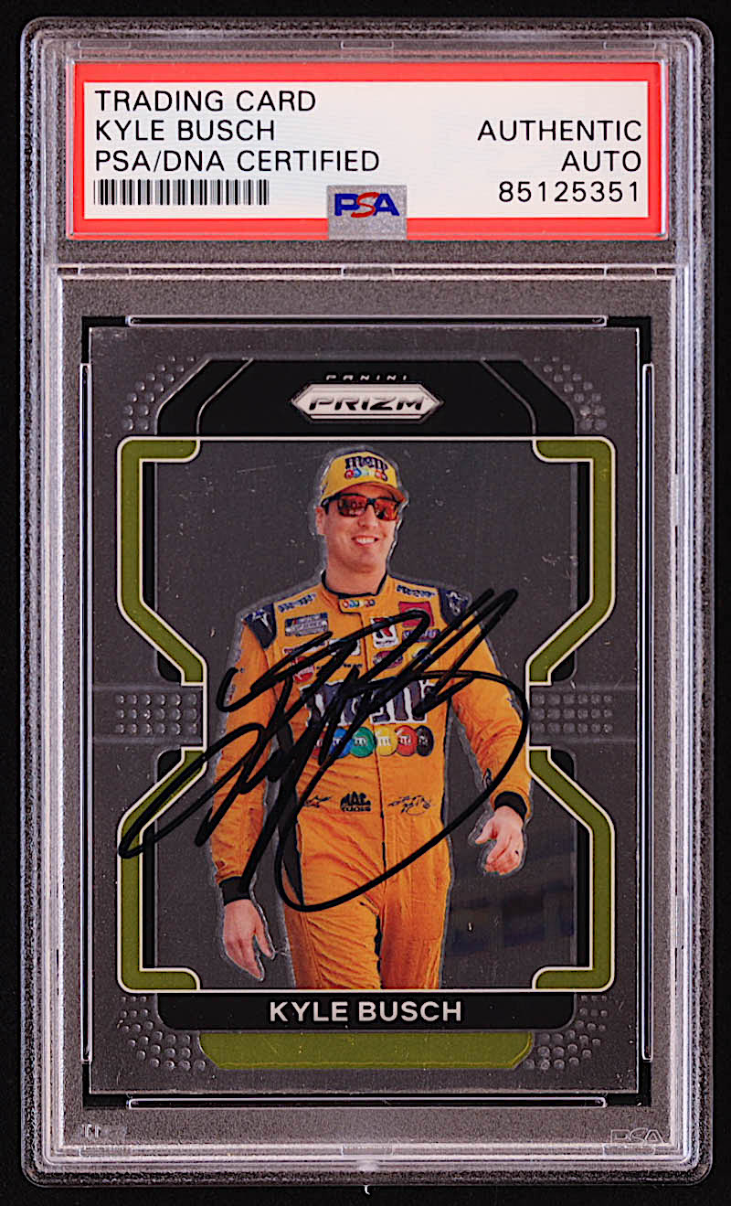 Kyle Busch Signed 2022 Panini Prizm #38 (PSA) at PristineAuction.com Kyle Busch Signed 2022 Panini Prizm #38 (PSA) at PristineAuction.com