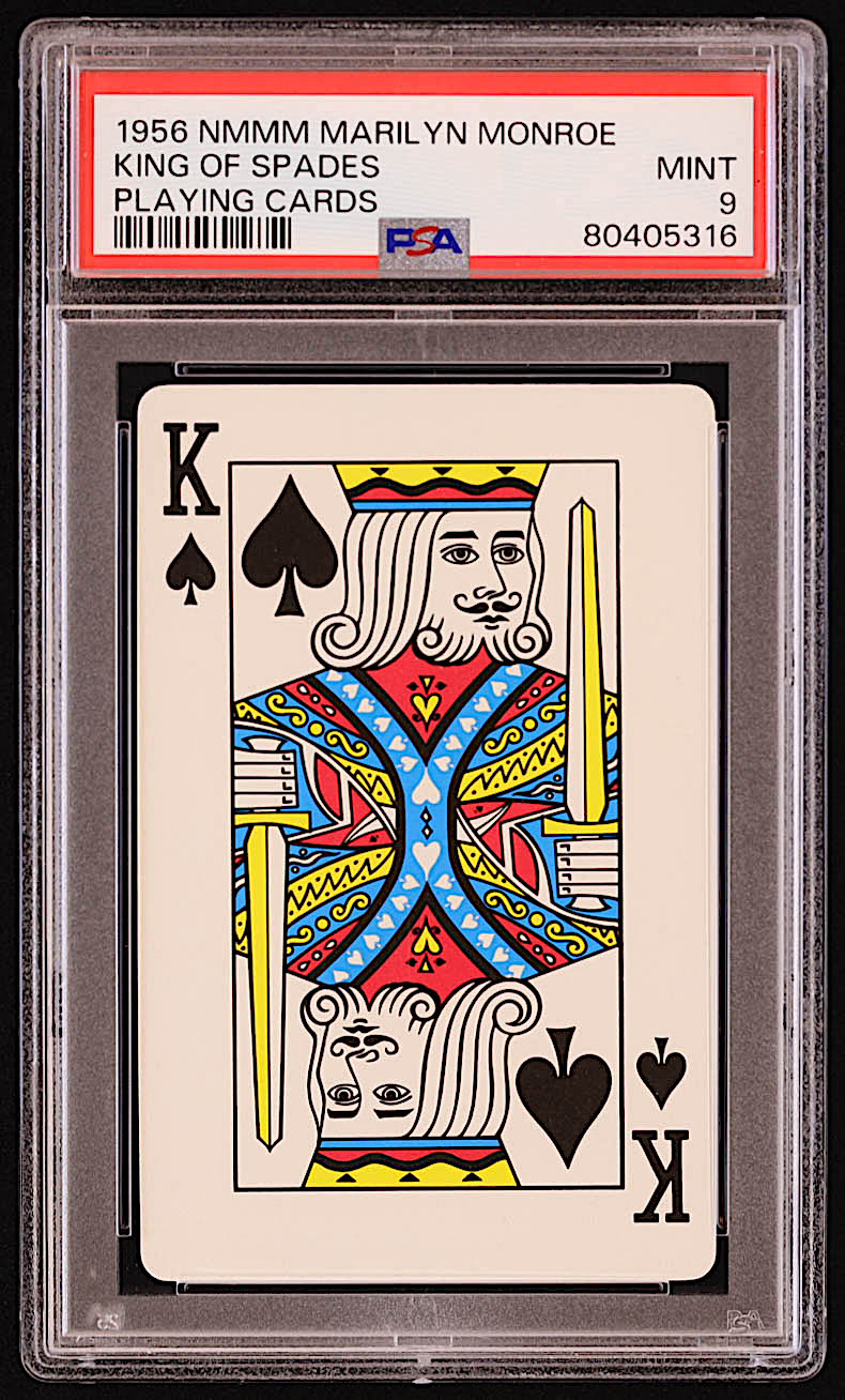 1956 NMMM Marilyn Monroe King of Spades Playing Card (PSA 9) at PristineAuction.com 1956 NMMM Marilyn Monroe King of Spades Playing Card (PSA 9) at PristineAuction.com
