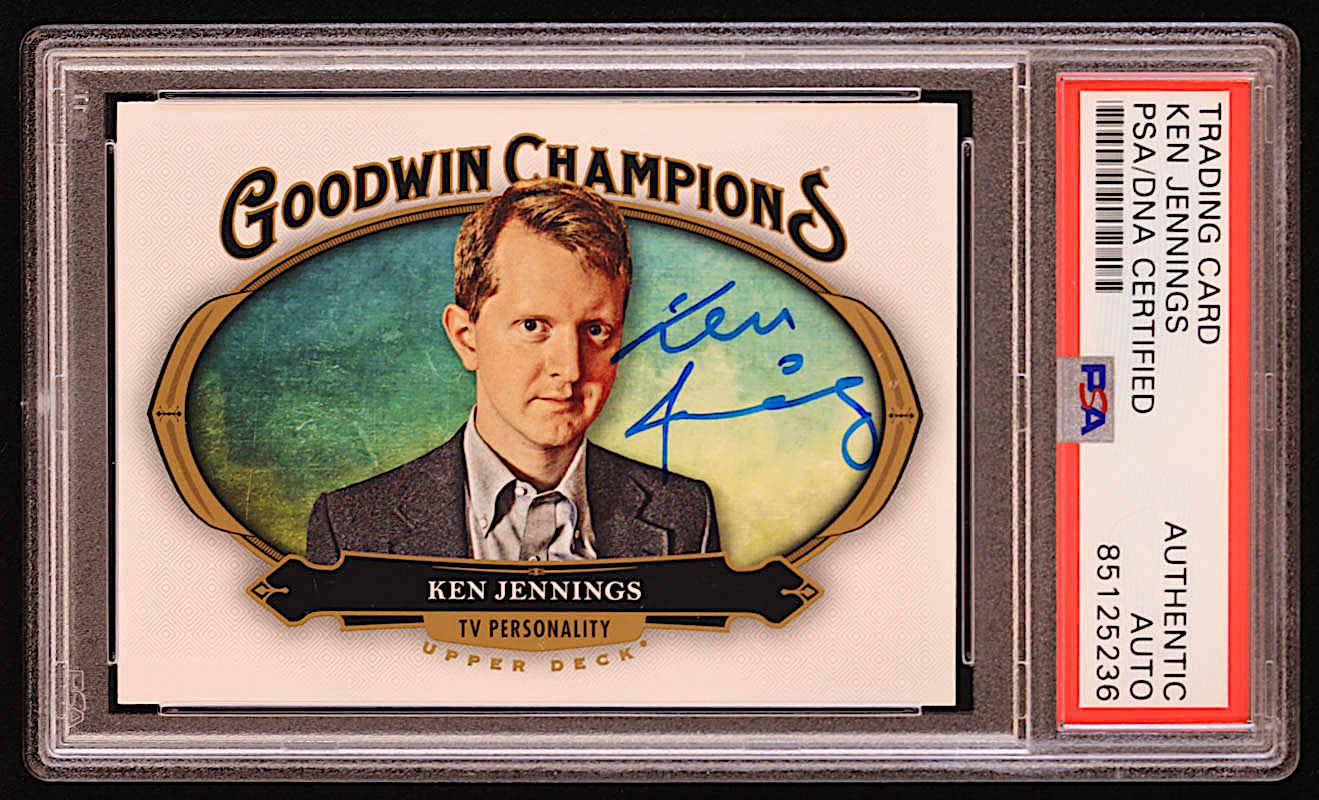 Ken Jennings Signed 2020 Upper Deck Goodwin Champions #69 (PSA) at PristineAuction.com Ken Jennings Signed 2020 Upper Deck Goodwin Champions #69 (PSA) at PristineAuction.com