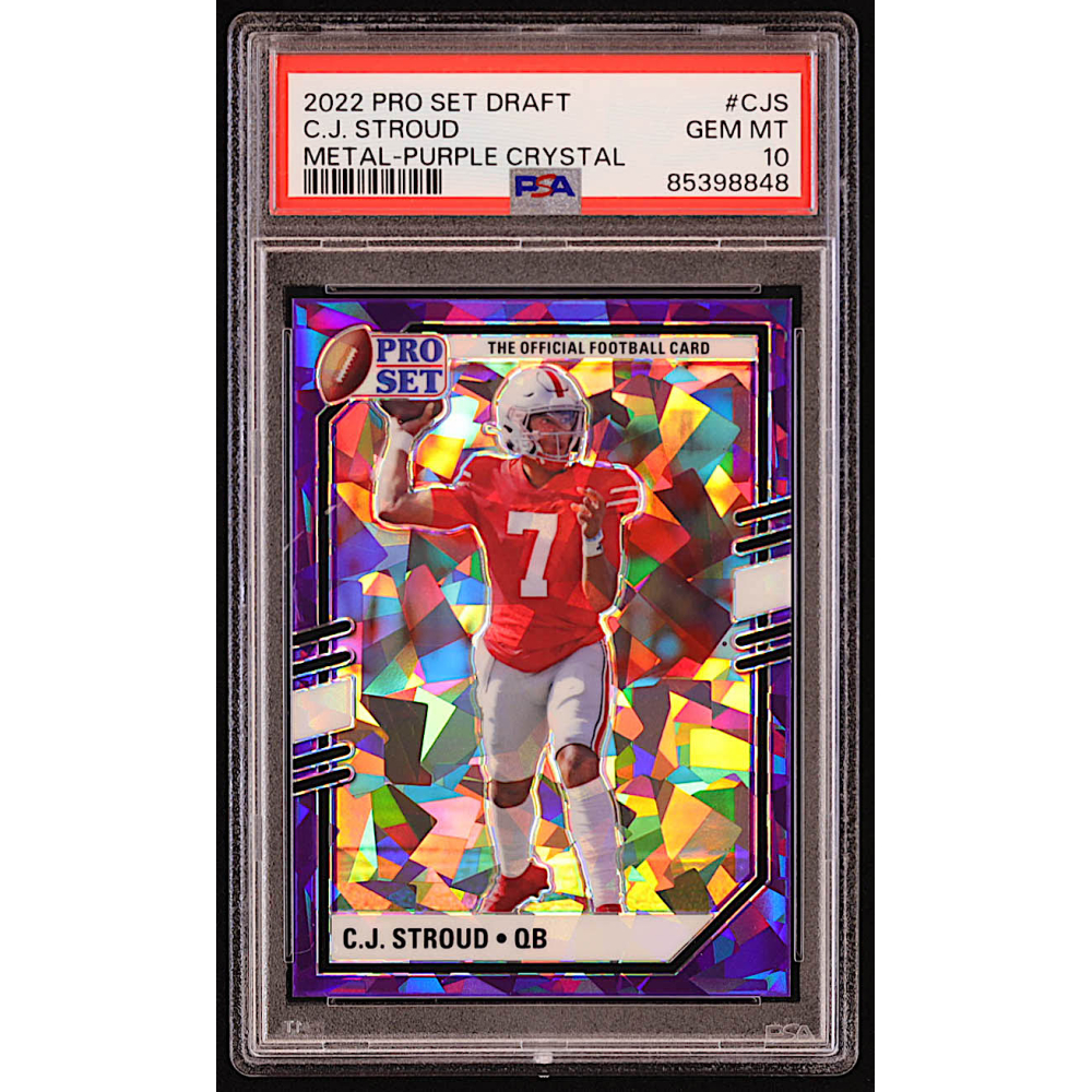 C. J. Stroud 2022 Leaf Pro Set Metal Draft Prospects Crystal Purple # ...