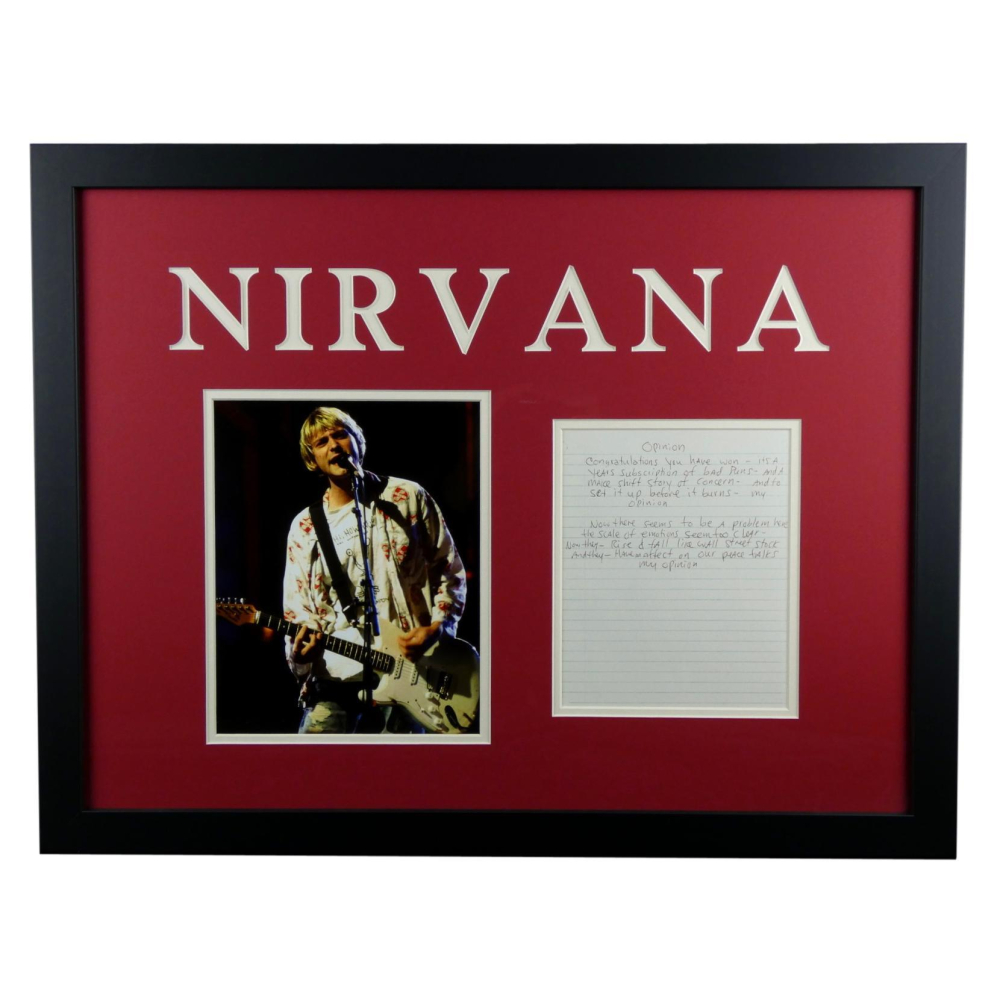 Kurt Cobain Nirvana Custom Framed Photo Display with "My Opinoin" Photo ...