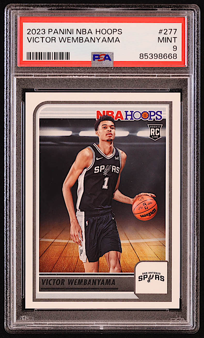 Victor Wembanyama 2023-24 Hoops #277 RC (PSA 9) at PristineAuction.com Victor Wembanyama 2023-24 Hoops #277 RC (PSA 9) at PristineAuction.com