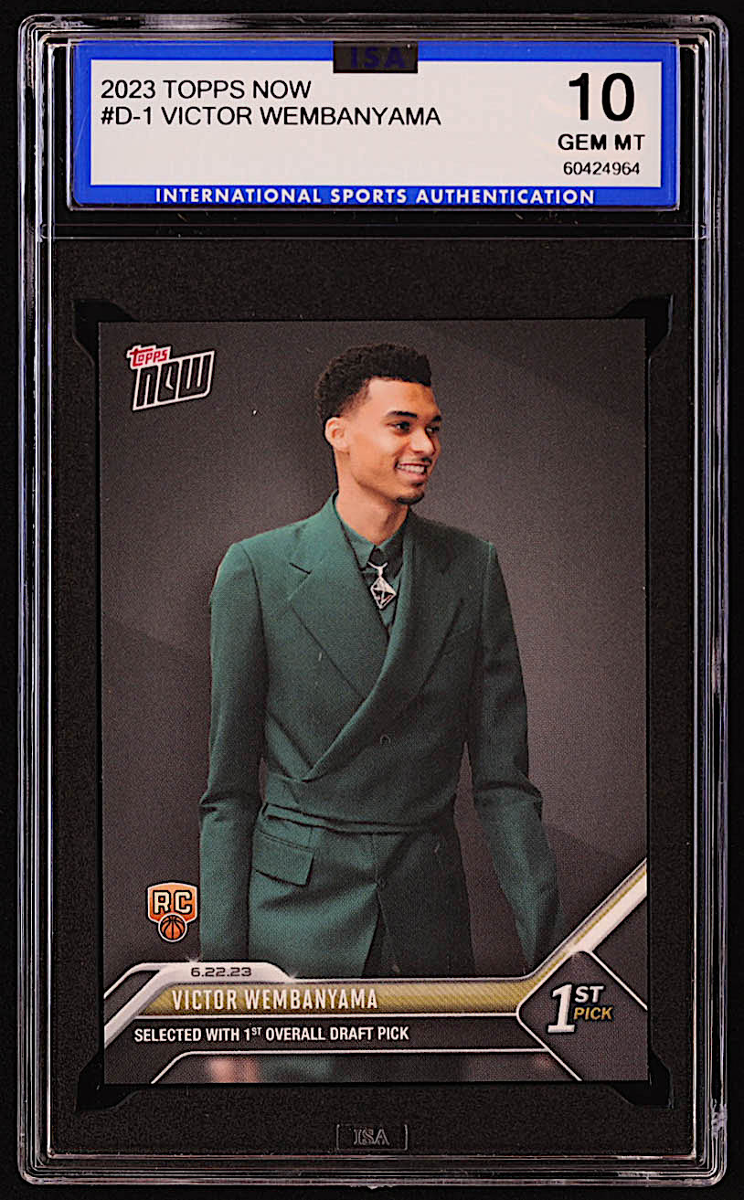 Victor Wembanyama 2023 Topps Now Draft #D1 RC (ISA 10) at PristineAuction.com Victor Wembanyama 2023 Topps Now Draft #D1 RC (ISA 10) at PristineAuction.com