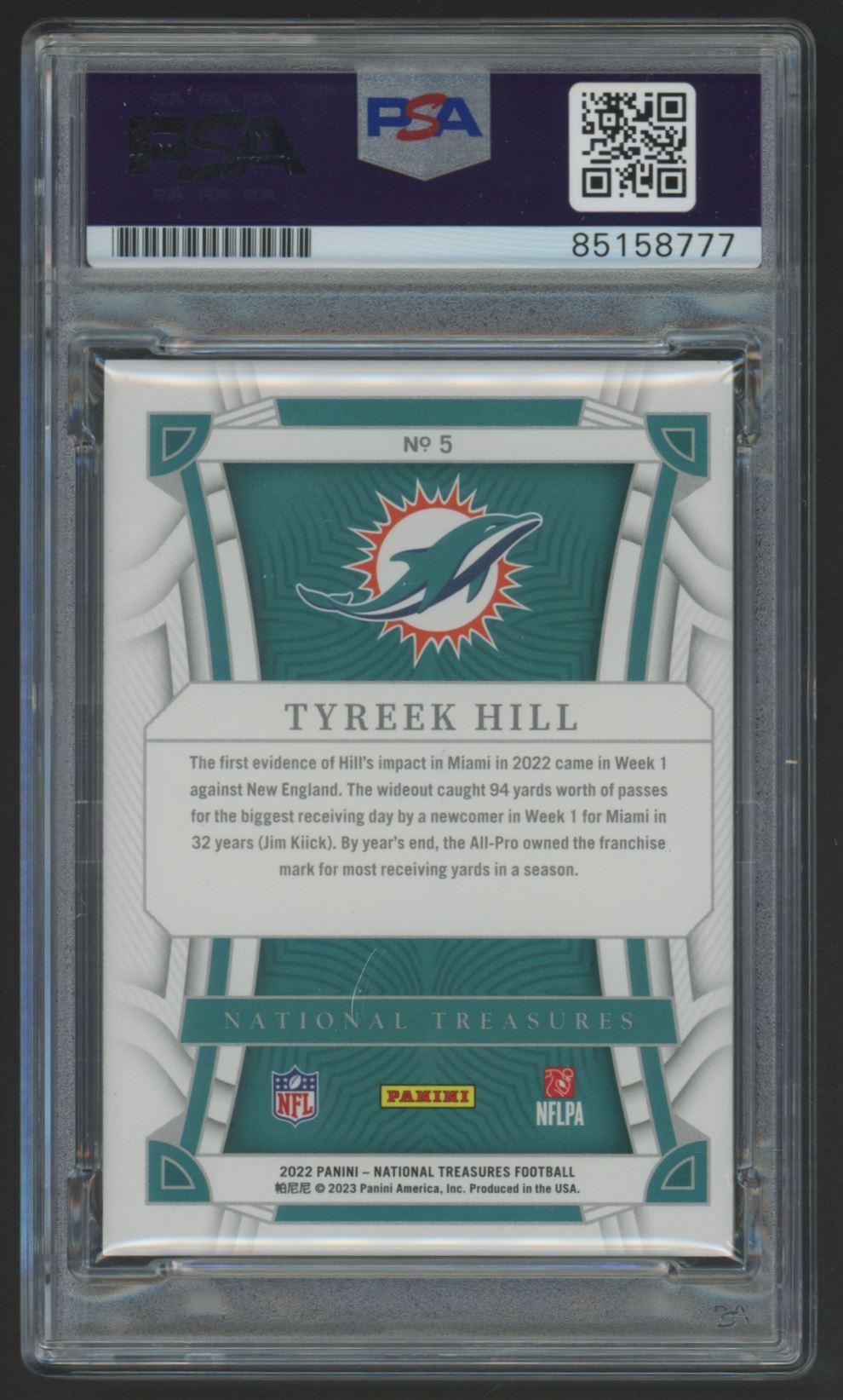 Tyreek Hill Signed 2022 Panini National Treasures #5 #25/99 (PSA) at PristineAuction.com Tyreek Hill Signed 2022 Panini National Treasures #5 #25/99 (PSA) at PristineAuction.com