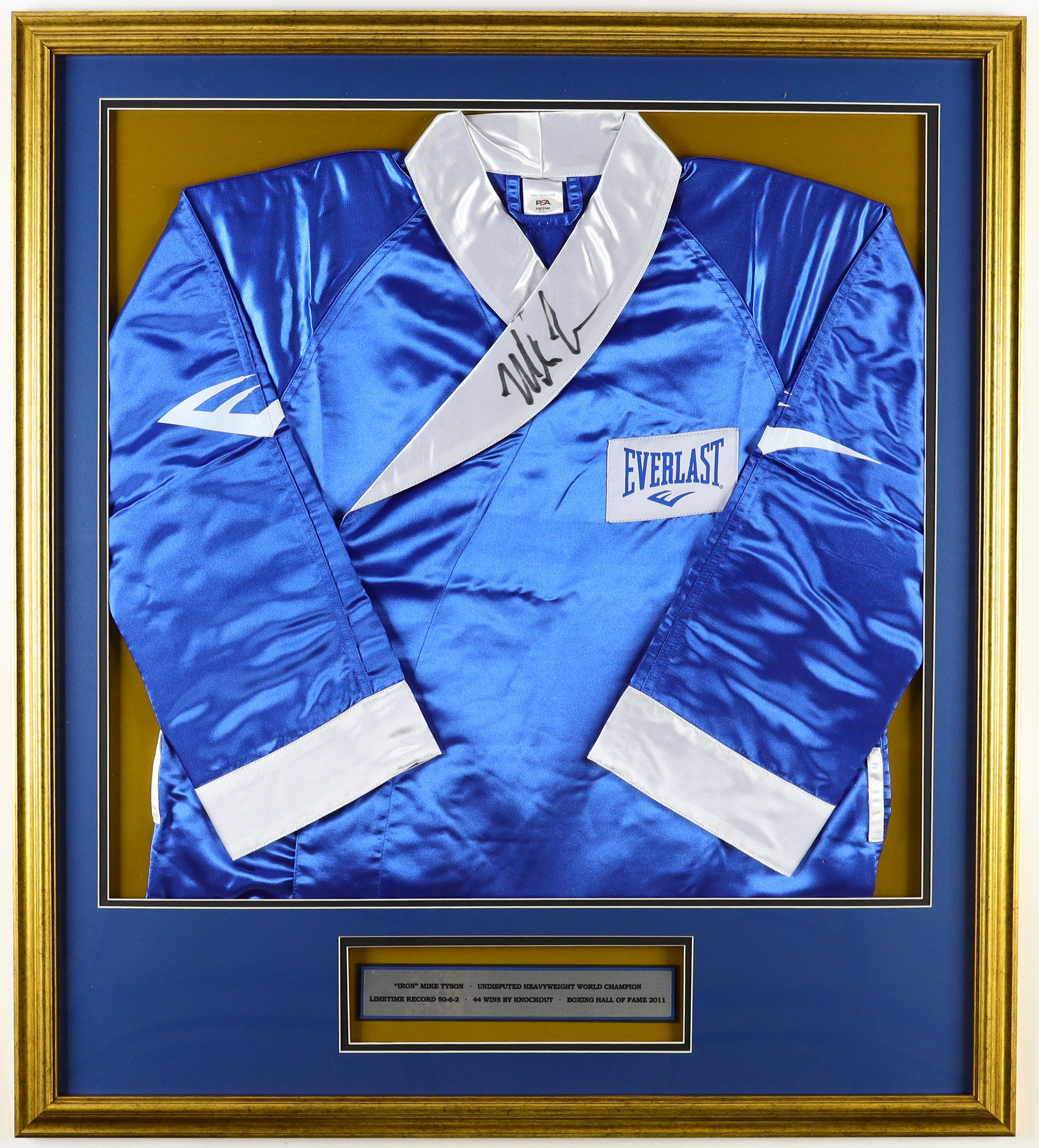 Mike Tyson Signed Custom Framed Everlast Professional Boxing Robe Display (PSA) at PristineAuction.com Mike Tyson Signed Custom Framed Everlast Professional Boxing Robe Display (PSA) at PristineAuction.com
