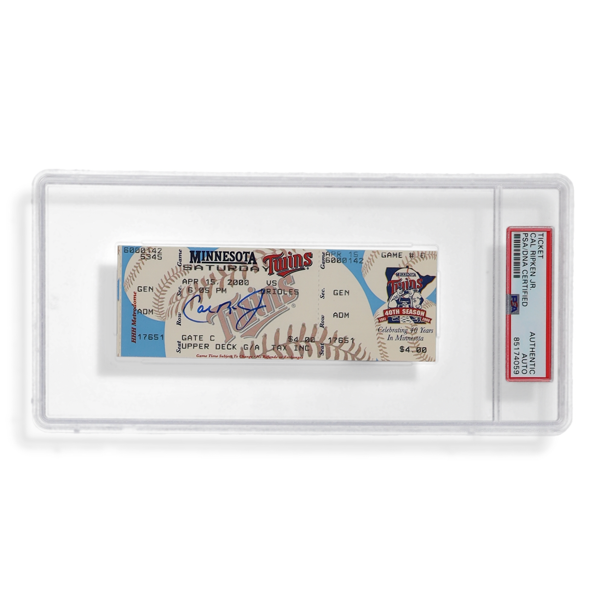 Cal Ripken Jr. Signed 3,000th Hit Game Ticket (PSA) at PristineAuction.com Cal Ripken Jr. Signed 3,000th Hit Game Ticket (PSA) at PristineAuction.com