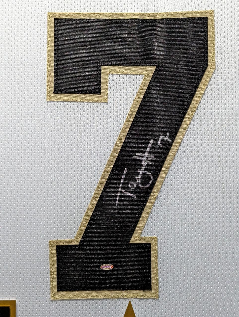 Taysom Hill Signed Custom Framed Jersey Display (OKAuthentics) at PristineAuction.com Taysom Hill Signed Custom Framed Jersey Display (OKAuthentics) at PristineAuction.com