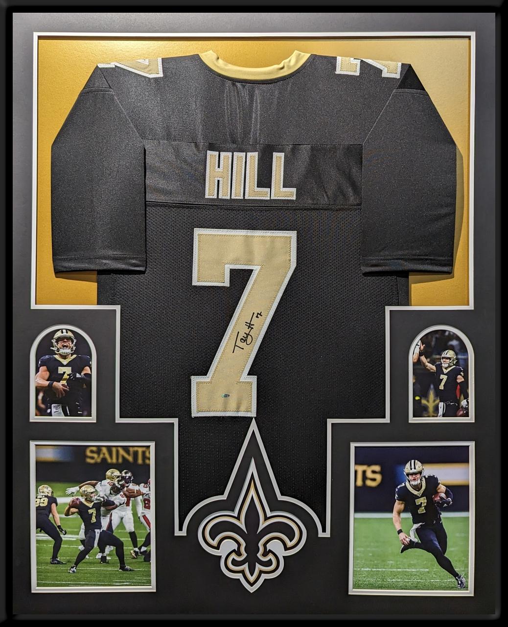 Taysom Hill Signed Custom Framed Jersey Display (OKAuthentics) at PristineAuction.com Taysom Hill Signed Custom Framed Jersey Display (OKAuthentics) at PristineAuction.com