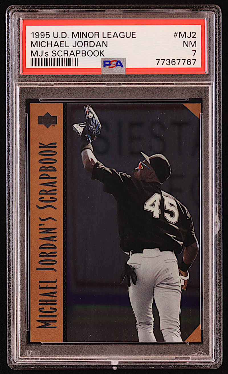 Michael Jordan 1995 Upper Deck Minors Michael Jordan Scrapbook #MJ2 / Practice (PSA 7) at PristineAuction.com Michael Jordan 1995 Upper Deck Minors Michael Jordan Scrapbook #MJ2 / Practice (PSA 7) at PristineAuction.com