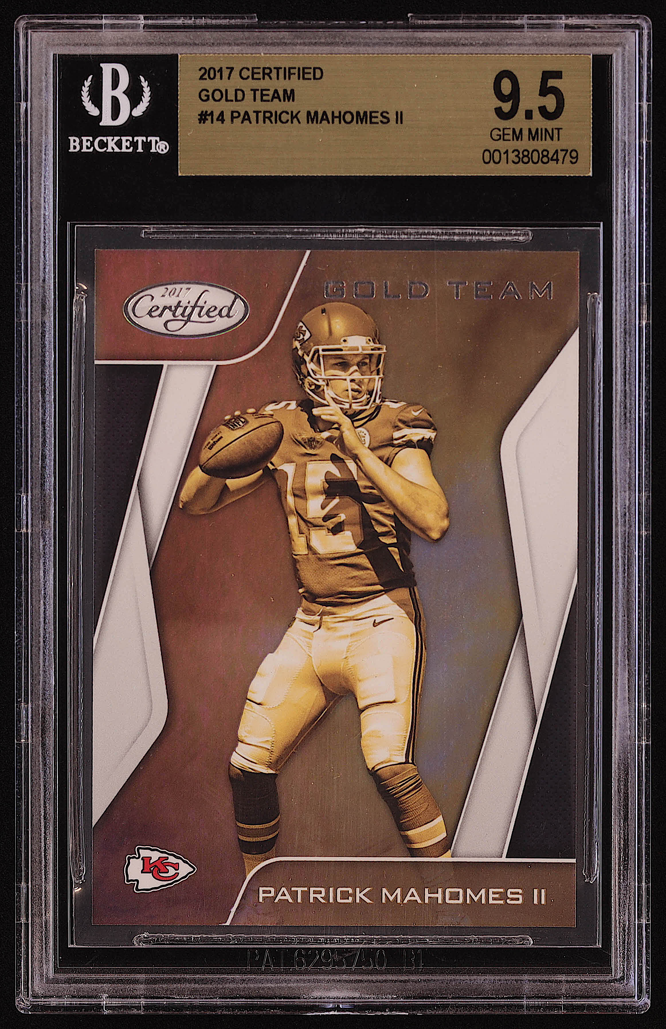 Patrick Mahomes II 2017 Certified Gold Team #14 RC (BGS 9.5) at PristineAuction.com Patrick Mahomes II 2017 Certified Gold Team #14 RC (BGS 9.5) at PristineAuction.com