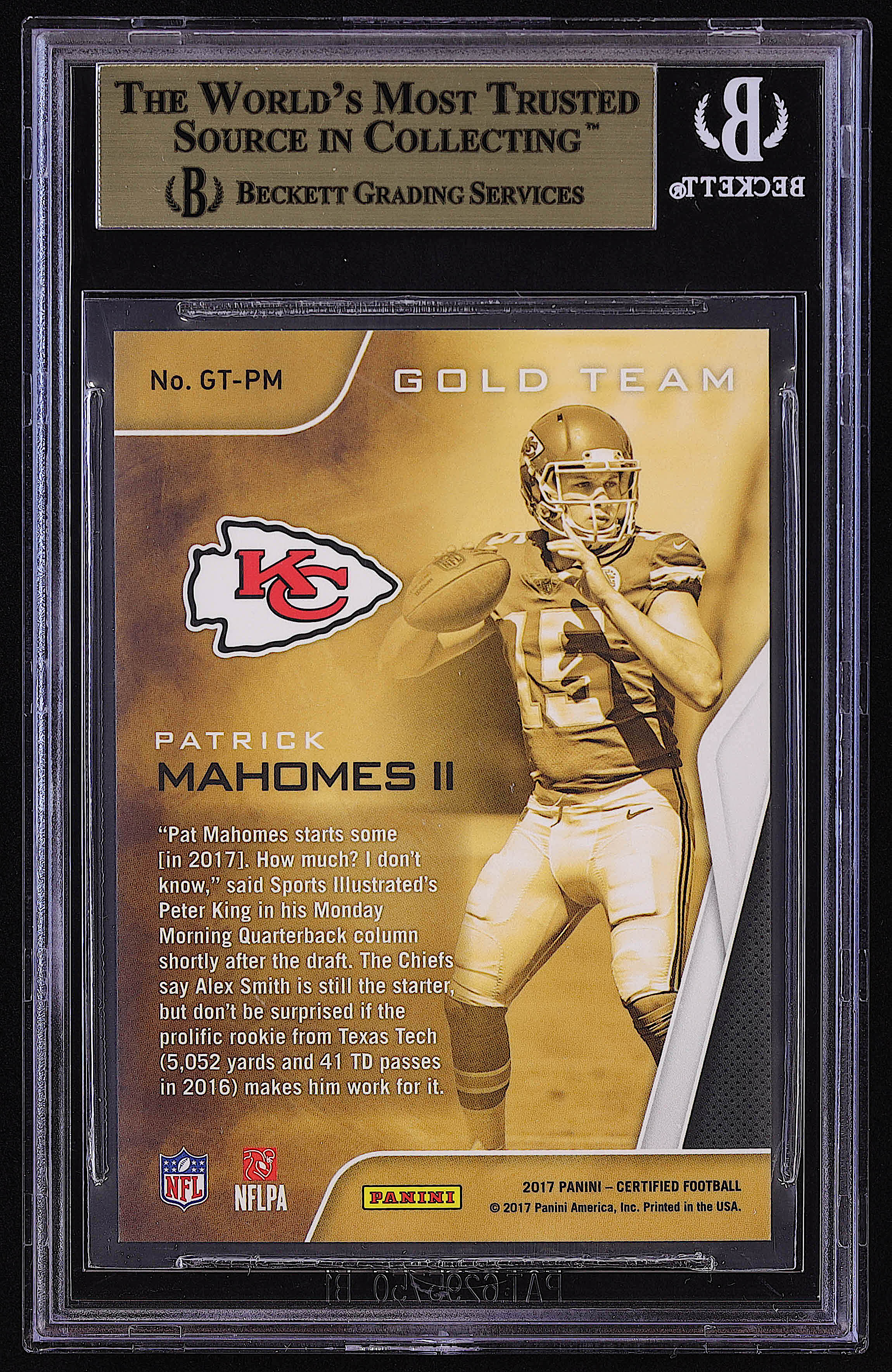 Patrick Mahomes II 2017 Certified Gold Team #14 RC (BGS 9.5) at PristineAuction.com Patrick Mahomes II 2017 Certified Gold Team #14 RC (BGS 9.5) at PristineAuction.com