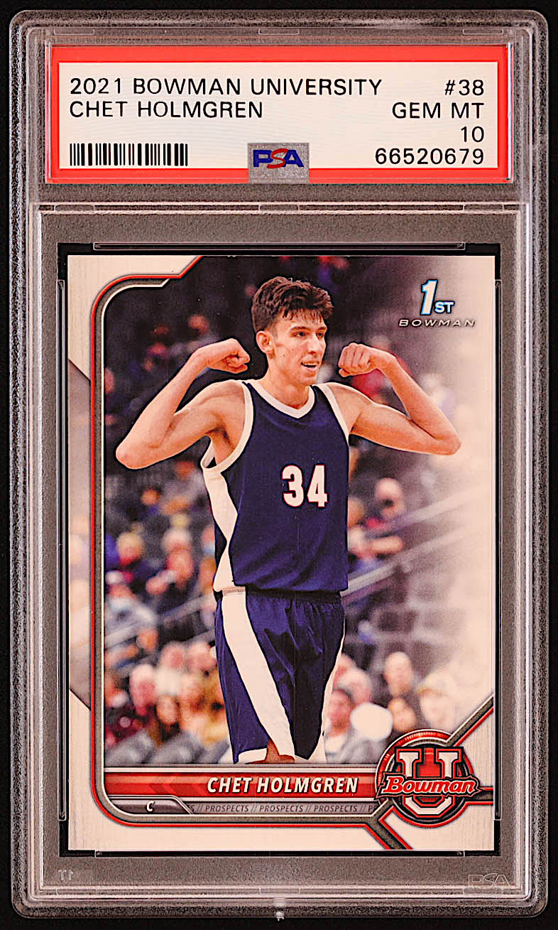 Chet Holmgren 2021-22 Bowman University #38 RC (PSA 10) at PristineAuction.com Chet Holmgren 2021-22 Bowman University #38 RC (PSA 10) at PristineAuction.com