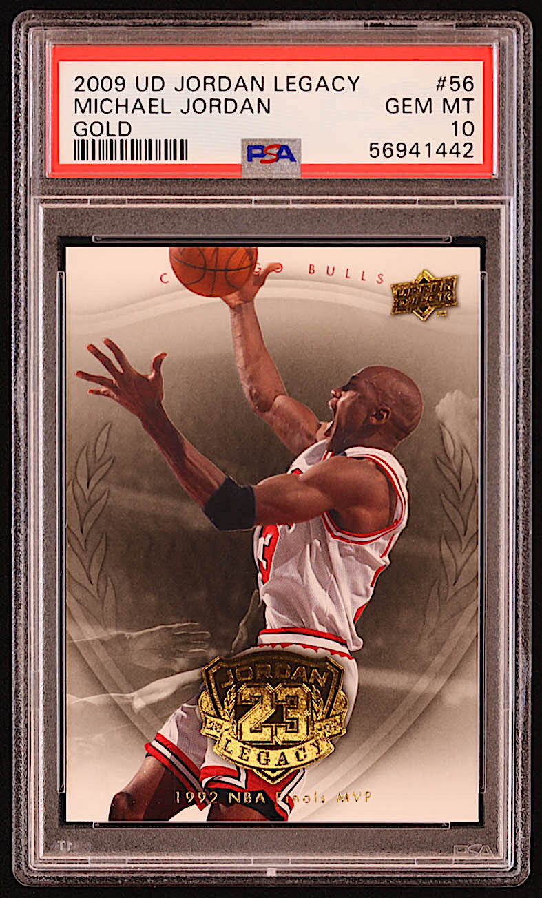 Michael Jordan 2009-10 Upper Deck Michael Jordan Legacy Collection Gold #56 (PSA 10) at PristineAuction.com Michael Jordan 2009-10 Upper Deck Michael Jordan Legacy Collection Gold #56 (PSA 10) at PristineAuction.com