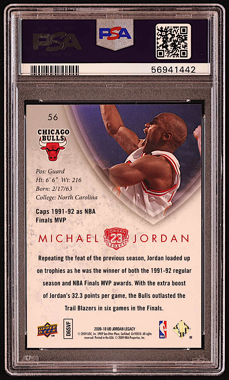 Michael Jordan 2009-10 Upper Deck Michael Jordan Legacy Collection Gold #56 (PSA 10) at PristineAuction.com Michael Jordan 2009-10 Upper Deck Michael Jordan Legacy Collection Gold #56 (PSA 10) at PristineAuction.com
