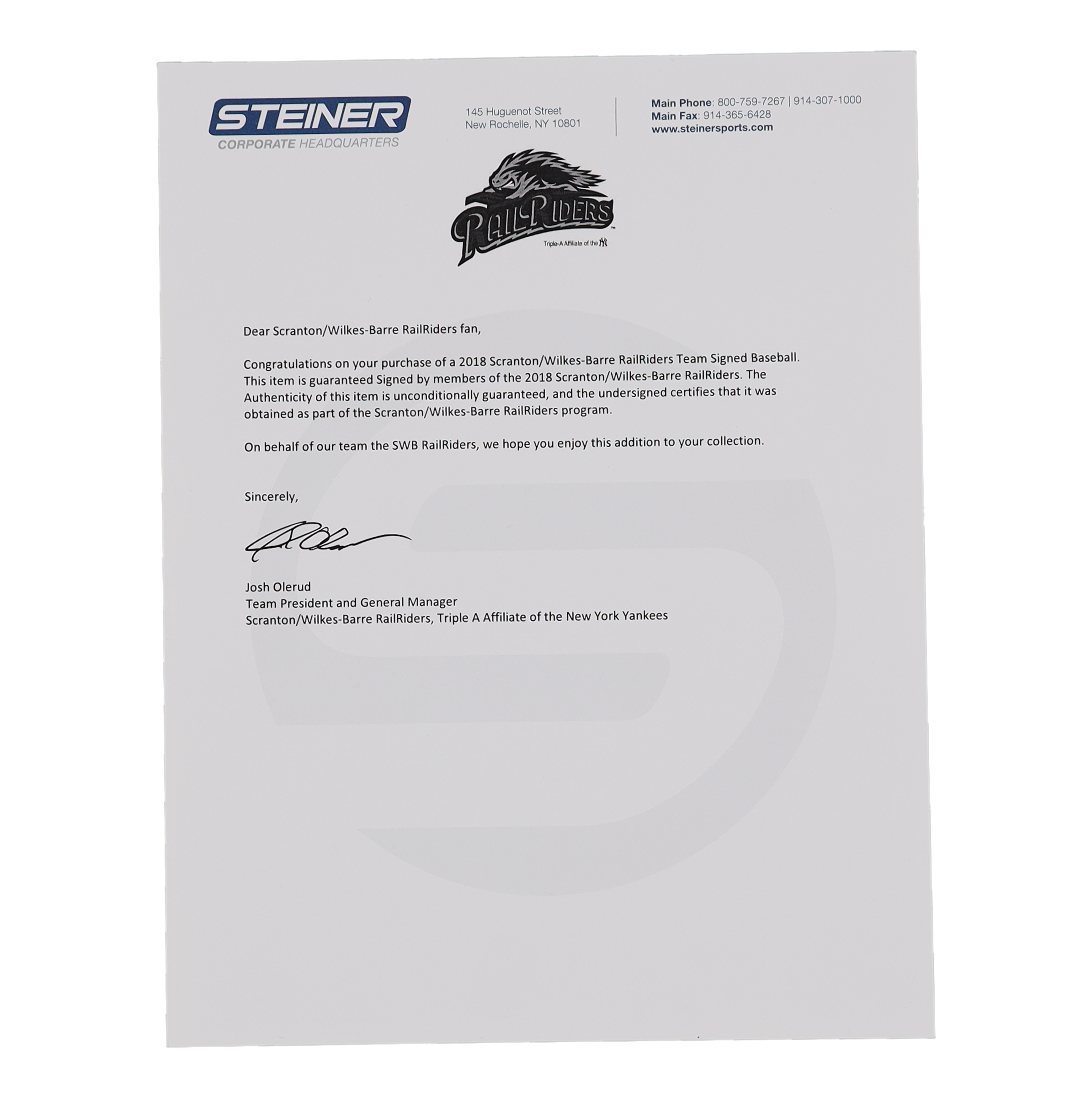 2018 RailRiders OML Baseball Signed By (25) with Nestor Cortes, Tyler Wade, Giovanny Urshela, Justus Sheffield (Steiner) at PristineAuction.com 2018 RailRiders OML Baseball Signed By (25) with Nestor Cortes, Tyler Wade, Giovanny Urshela, Justus Sheffield (Steiner) at PristineAuction.com