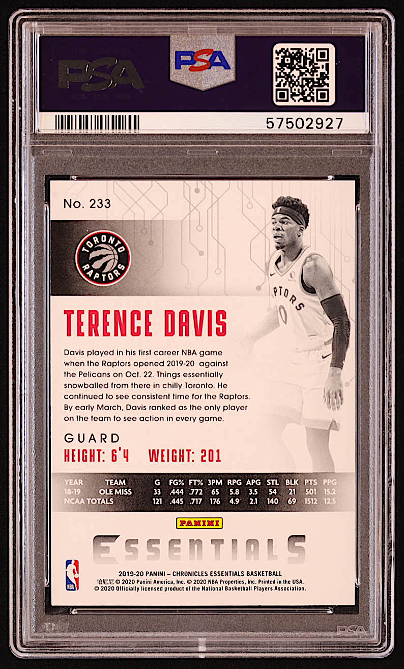 Terence Davis 2019-20 Panini Chronicles Pink #233 Essentials RC (PSA 10) at PristineAuction.com Terence Davis 2019-20 Panini Chronicles Pink #233 Essentials RC (PSA 10) at PristineAuction.com