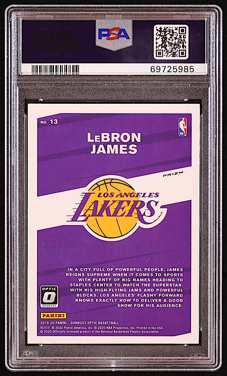 LeBron James 2019-20 Donruss Optic My House Holo #13 (PSA 10) at PristineAuction.com LeBron James 2019-20 Donruss Optic My House Holo #13 (PSA 10) at PristineAuction.com