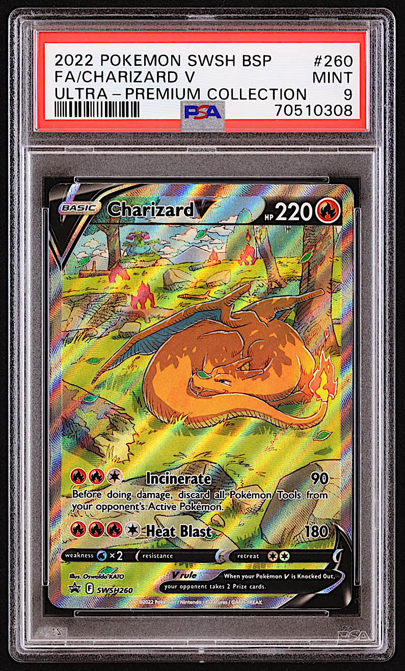 Charizard V Pokemon 2022 Sword & Shield Promo SWSH#260 (PSA 9) at PristineAuction.com Charizard V Pokemon 2022 Sword & Shield Promo SWSH#260 (PSA 9) at PristineAuction.com