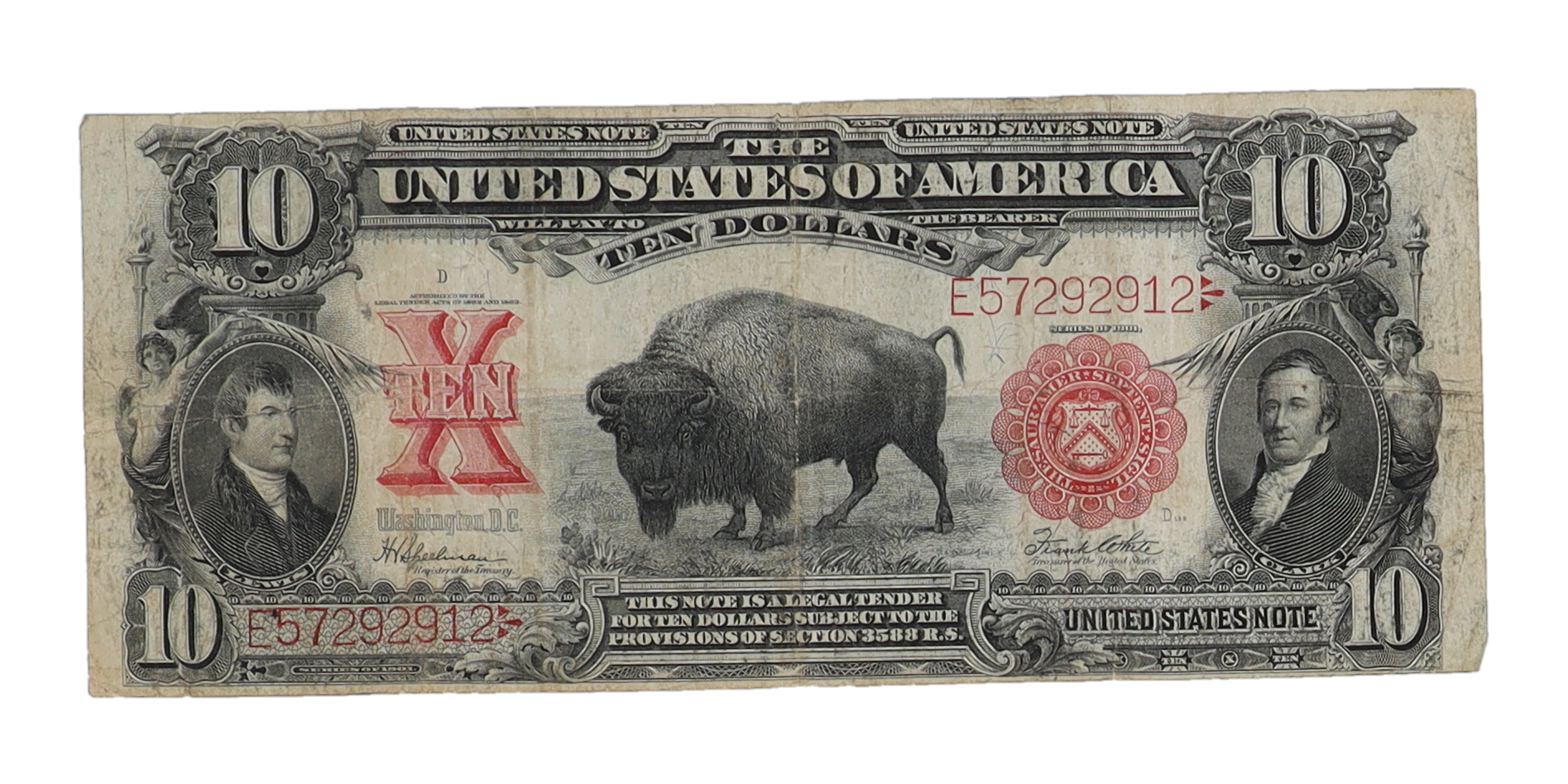 1901 'Bison' $10 Ten-Dollar United States Bank Note at PristineAuction.com 1901 'Bison' $10 Ten-Dollar United States Bank Note at PristineAuction.com