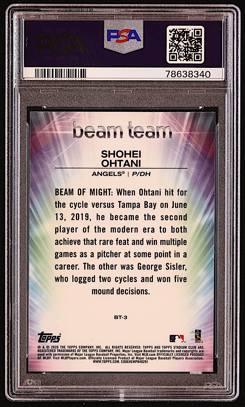 Shohei Ohtani 2020 Stadium Club Chrome Beam Team #BT3 (PSA 10) at PristineAuction.com Shohei Ohtani 2020 Stadium Club Chrome Beam Team #BT3 (PSA 10) at PristineAuction.com