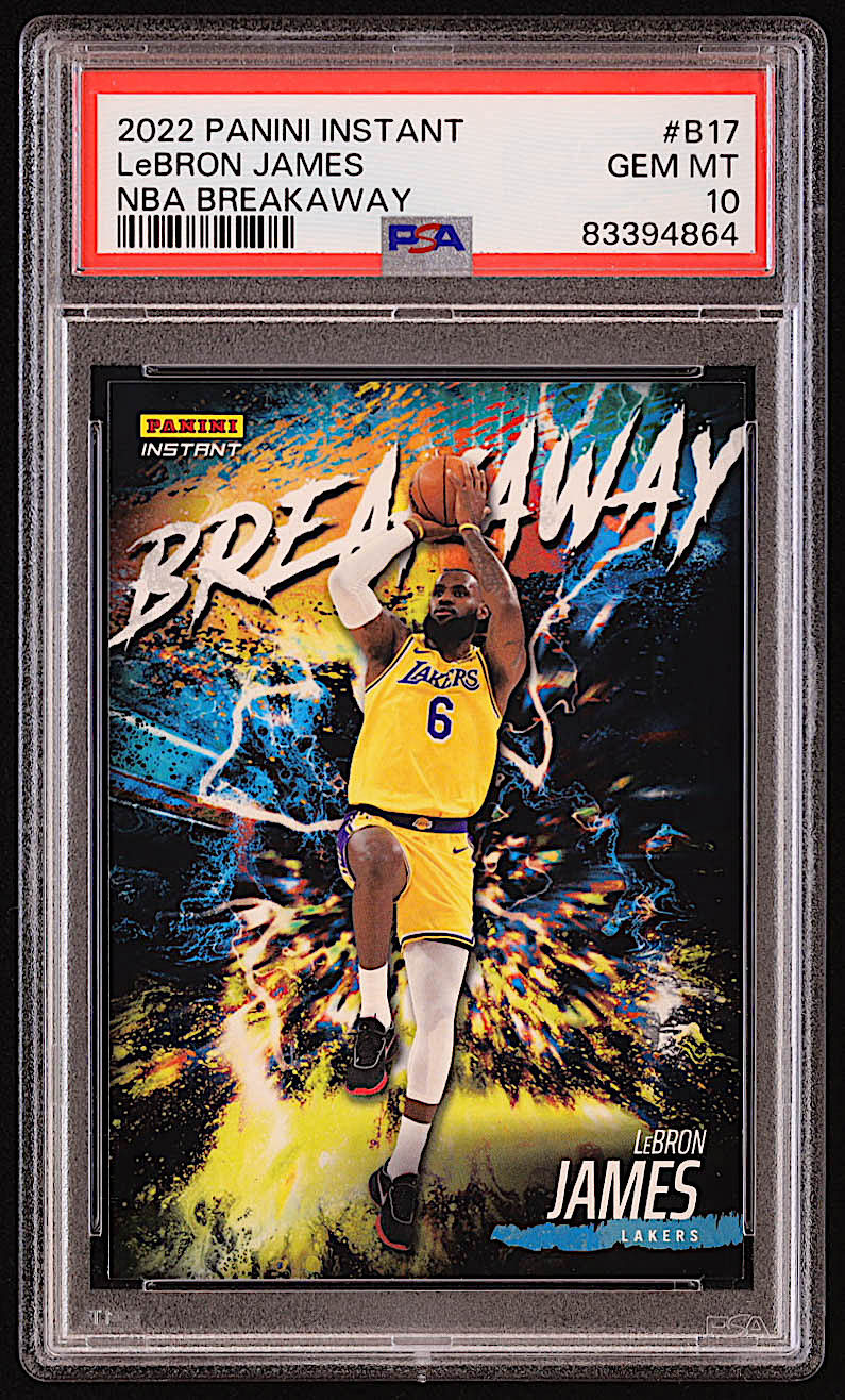 Lebron James 2022-23 Panini Instant Breakaway #17 (PSA 10) at PristineAuction.com Lebron James 2022-23 Panini Instant Breakaway #17 (PSA 10) at PristineAuction.com