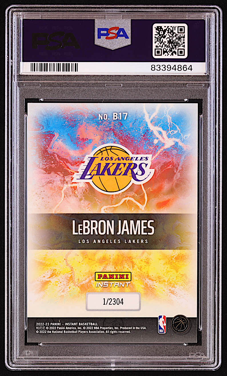 Lebron James 2022-23 Panini Instant Breakaway #17 (PSA 10) at PristineAuction.com Lebron James 2022-23 Panini Instant Breakaway #17 (PSA 10) at PristineAuction.com