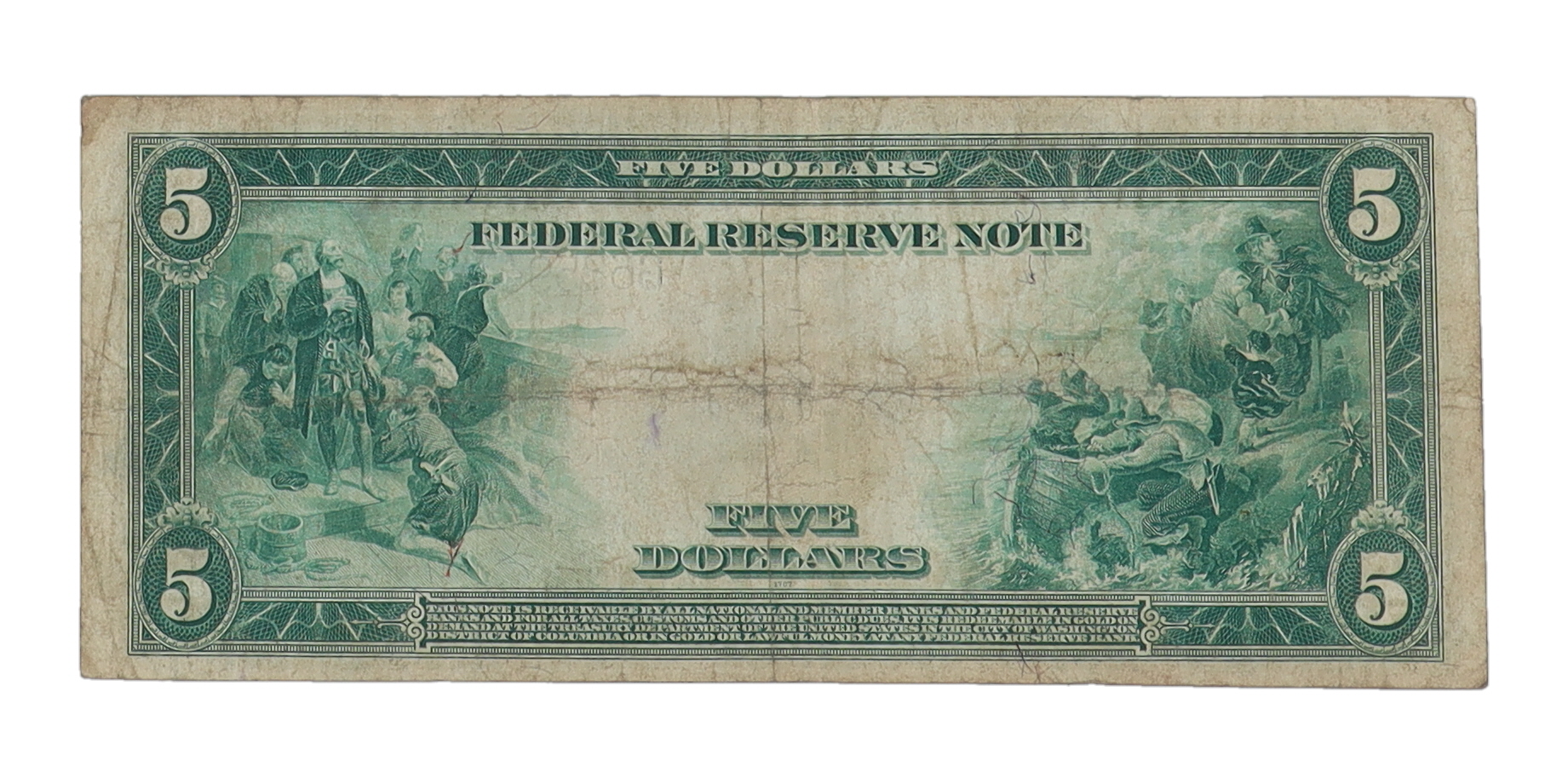 1914 United States $5 Five Dollar Federal Reserve Note at PristineAuction.com 1914 United States $5 Five Dollar Federal Reserve Note at PristineAuction.com