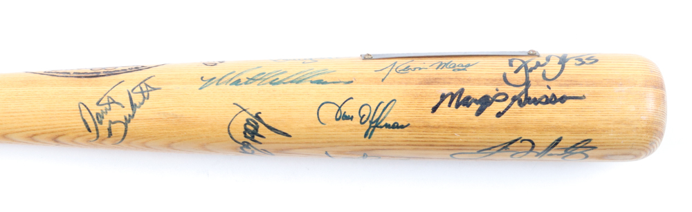 "Young Stars Of Baseball- Circa 2000" LE Louisville Slugger Baseball Bat Signed By (17) With Ken Griffey Jr., Frank Thomas, Tino Martinez, Jim Abbott (Beckett) at PristineAuction.com "Young Stars Of Baseball- Circa 2000" LE Louisville Slugger Baseball Bat Signed By (17) With Ken Griffey Jr., Frank Thomas, Tino Martinez, Jim Abbott (Beckett) at PristineAuction.com