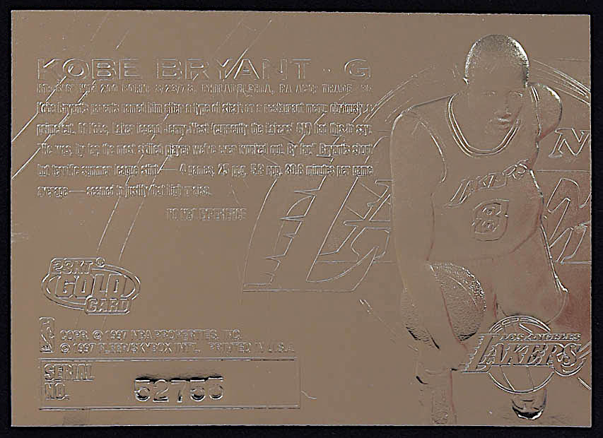 Kobe Bryant 1996-97 Fleer Purple Signature 23Kt Gold RC at PristineAuction.com Kobe Bryant 1996-97 Fleer Purple Signature 23Kt Gold RC at PristineAuction.com
