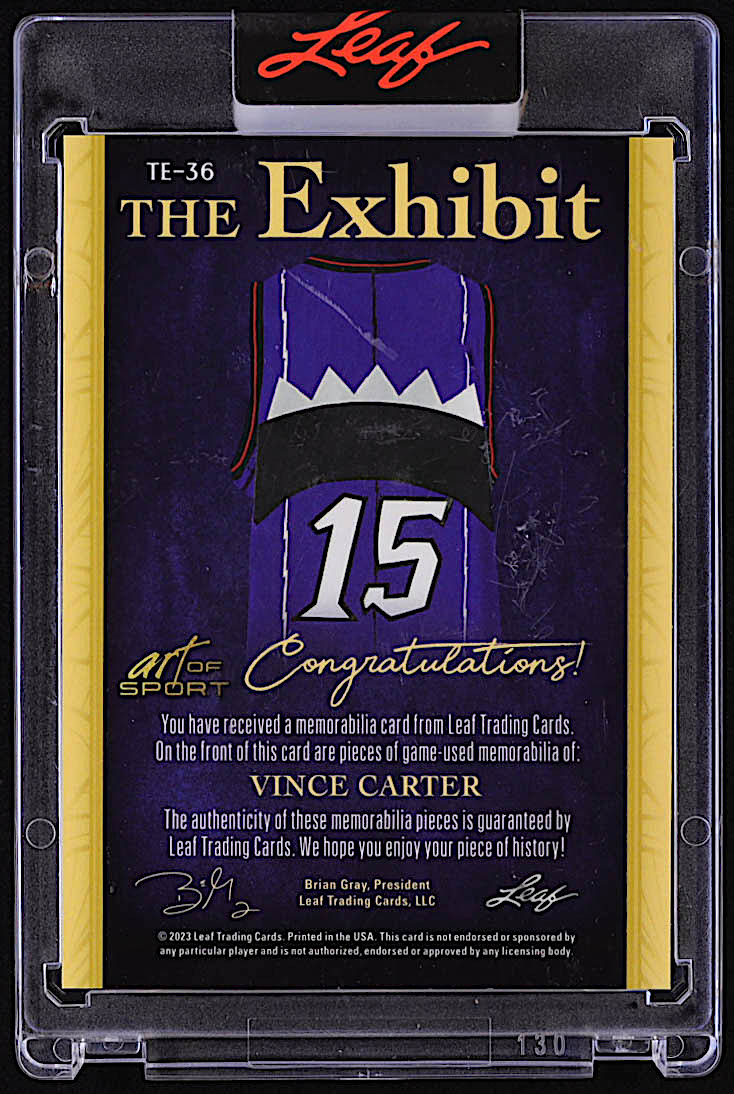 Vince Carter 2023 Leaf The Exhibit Spectrum Bronze #TE36 #14/30 at PristineAuction.com Vince Carter 2023 Leaf The Exhibit Spectrum Bronze #TE36 #14/30 at PristineAuction.com